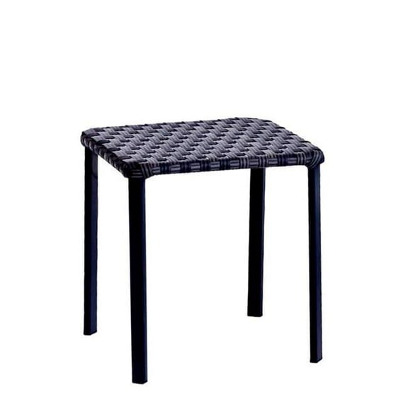 Brown Square Wicker Stackable Side Table