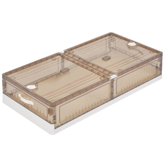 Brown Stackable UnderBed Storage with Wheels