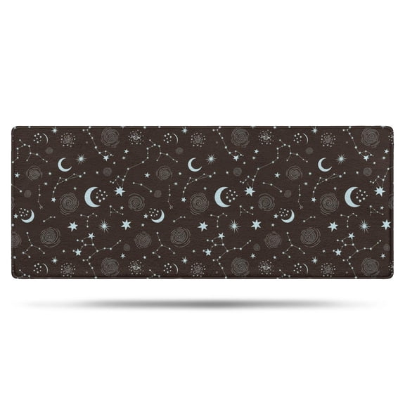 Brown Star Moon Constellation Pattern Bathroom Rugs Mat,Non Slip Microfiber Bathroom Rug,Rubber Backing,Soft Bathroom Mats for Bathroom Floor,Tub and Shower,60x24in(150x60cm)