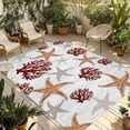thumbnail image 1 of Brown Starfish Coastal Outdoor Rug 3x5 Ft - Reversible Patio Rug Outdoor Camping Rugs, Coral Nautical Summer Ocean Washable Indoor Outdoor Area Rugs, Non-Slip Outdoor Carpet Runner for Deck/Porch, 1 of 8