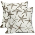 thumbnail image 1 of Brown Starfish Pillow Covers 20X20 Inch Set of 2 Beach Ocean Coastal Decorative Square Pillow Cases Summer Nautical Cotton Linen Cushion Case Home Decor for Sofa Couch Bedroom Outdoor, 1 of 6