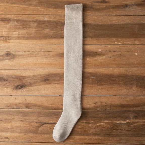 Brown Stockings Women's Winter Thickening Warm Medium Length Over Knee Socks Keep Warm Sock High The Knee Lightweight Indoors Socks