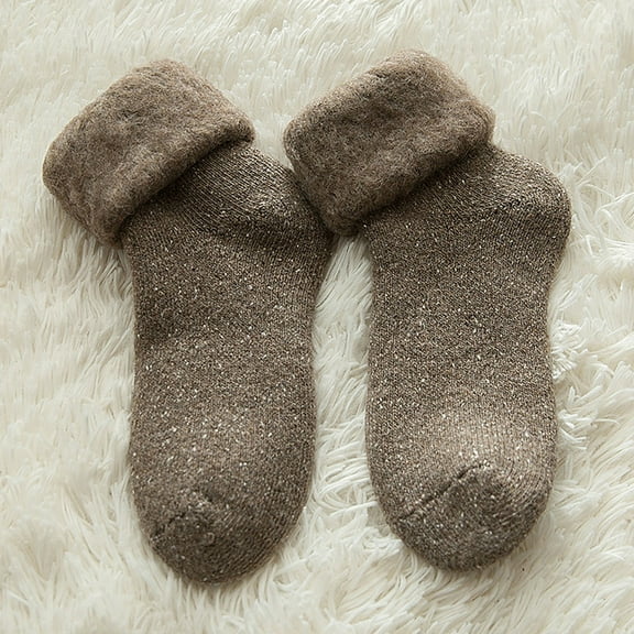 Brown Stockings Wool Socks Winter Women's Stockings Thickened with Snow Country Sub Warm Ski Yarn Snow Socks