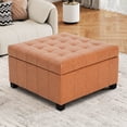 thumbnail image 1 of Brown Storage With Elegant Button Tufting Design Sophisticated Solution, 1 of 6