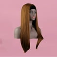 thumbnail image 1 of Brown Straight Hair Bandana Wig Hair Band Wig Headgear Women Wig, 1 of 5