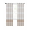 thumbnail image 1 of Brown Stripe Blackout Curtains 90 Inches Long for Bedroom, Modern Rustic Horizontal Brown Striped Thermal Insulated Room Darkening Black Out Window Curtain Panels Grommet Drapes for Living Room, 1 of 8