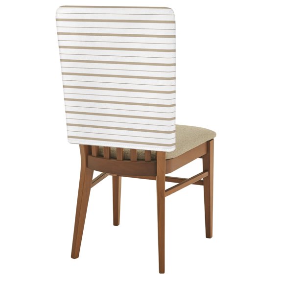 Brown Stripe Chair Back Covers Set of 1 Country Minimalist Classic Horizontal Lines Removable Dining Chair Slipcovers Washable Seat Protector for Restaurant Party Banquet Kichen Decor