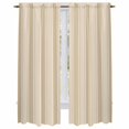 thumbnail image 1 of Brown Stripe Kitchen Curtains, Modern Farmhouse Texture Geometric Light Filtering Window Curtain Panels, 2Pcs Rod Pocket Window Treatments Set for Living Room Bathroom Bedroom 52x72 Inches, 1 of 9