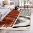 thumbnail image 1 of Brown Striped Area Rugs 2.7'x5', Washable Small Throw Rugs for Kitchen Bedroom, Farmhouse Stripes Modern Abstract Art Indoor Outdoor Rug Non-Slip Low Pile Carpet Runner Reversible Floor Mats, 1 of 8