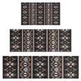 thumbnail image 1 of Brown Striped Geometric Pattern Kitchen Rugs Sets Of 3,Kitchen Runner Rugs Non Skid Washable,Decorative Kitchen Floor Mats for Kitchen,Sink,Laundry,17"x30"+ 17"x47" + 17"x59", 1 of 6