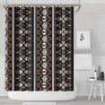 thumbnail image 1 of Brown Striped Geometric Pattern Shower Curtain 84"x72" ,Bathroom Decorative Shower Curtains Set with 12 Hooks,Modern Waterproof Washable Shower Curtain, 1 of 6