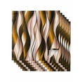 thumbnail image 1 of Brown Striped Ombre Cloth Napkins Set of 6 Reusable Dinner Napkins, Modern Brown Moire Geometric Cocktail Napkin Washable Table Napkins for Wedding/Holiday Party/Baby Shower 20"x20", 1 of 7