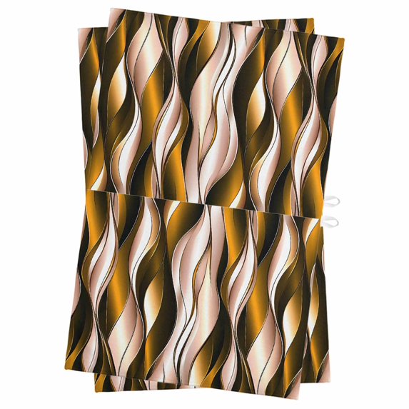 Brown Striped Ombre Kitchen Towels Set of 2, Water Absorbent Dish Towel, Modern Brown Moire Geometric Decorative Hand Towels - Quick Drying Cloth for Cooking Baking, 18x28 Inch