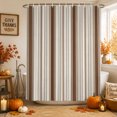 thumbnail image 1 of Brown Striped Shower Curtains for Bathroom, Modern Minimalist Stripes Farmhouse Waterproof Fabric Shower Curtain, Decorative Bathroom Curtain for Bathtub, 36"x72", No Hooks Included, 1 of 9