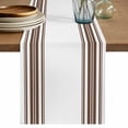 thumbnail image 1 of Brown Striped Table Runner 70 Inches, Farmhouse Simple Line Vertical Stripes Bed Runner Dresser Scarves Tabletop for Indoor Outdoor Parties/Ceremony/Banquet, 13" x 70", 1 of 9
