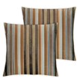 thumbnail image 1 of Brown Striped Throw Pillow Cover Multicolor Velvet Cushion Cover Modern Bohemian Pillowcase for Sofa Couch Bedroom Living Room Home Christmas Decoration,, 1 of 7