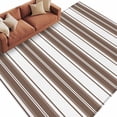 Brown Striped Washable Living Room Rugs 6'x9', Vertical Stripe Modern ...
