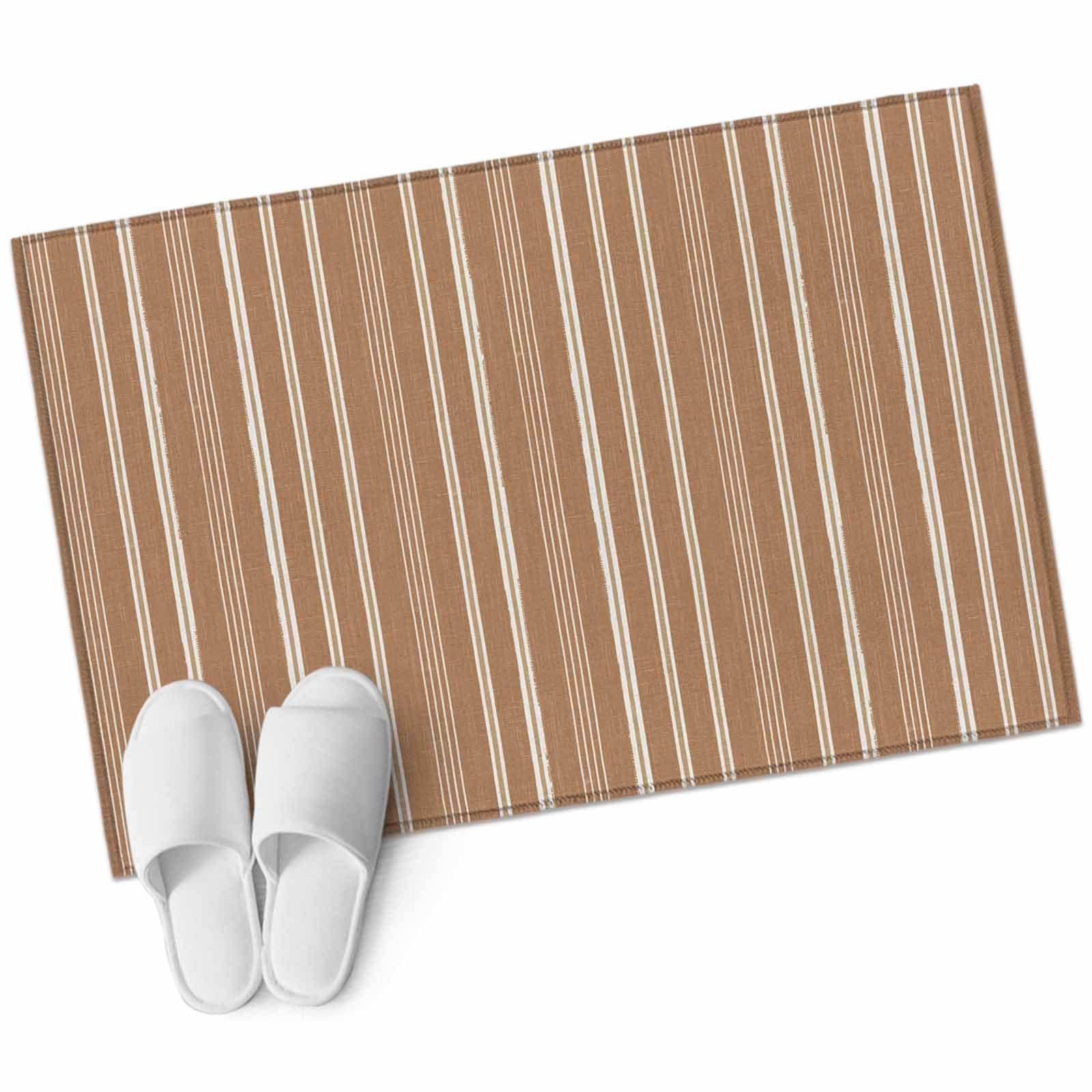 Brown Striped Washable Small Entryway Area Rugs 2'x3', Minimalism ...