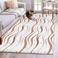 thumbnail image 1 of Brown Stripes Area Rug 3x5 Washable Rug Non Slip Minimalism Ombre Waves Abstract Textures Large Area Rug Indoor Floor Carpet for Entryway Bedroom Kitchen Living Room Home Office Dining Room Nursery, 1 of 8
