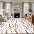 thumbnail image 1 of Brown Stripes Area Rug 5x7 Washable Rug Non Slip Minimalism Ombre Waves Abstract Textures Large Area Rug Soft Stainresistant Indoor Floor Carpet for Living Room Bedroom Home Office Dining Room, 1 of 8