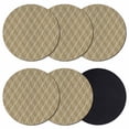 thumbnail image 1 of Brown Stripes Coasters Set of 6, Absorbent Coasters for Drinks, Simple Geometric Modern Monochrome Coaster for Desk Coffee Table Protection, Home Decor House Warming Gifts 4", 1 of 8