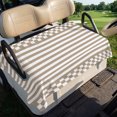 Chequerboard Border Brown Stripes Golf Cart Seat Covers, Khaki Striped Checkerboard Borders ...