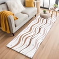 thumbnail image 1 of Brown Stripes Kitchen Runner Rug 2x6 Washable Runners for Hallway Non Slip Minimalism Ombre Waves Abstract Textures Large Area Rug Indoor Floor Carpet for Bathroom Laundry Entryway Bedroom, 1 of 8