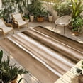 thumbnail image 1 of Brown Stripes Outdoor Rug for Patio/Deck/Porch, Non-Slip Large Area Rug 3 x 5 Ft, Country Watercolors Gradient Texture Indoor Outdoor Rugs Washable Area Rugs, Reversible Camping Rug Carpet Runner, 1 of 8