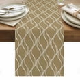 thumbnail image 1 of Brown Stripes Table Runner - 72 Inch Long, Kitchen Dining Table Runner Dresser Scarves, Simple Geometric Modern Monochrome Farmhouse Decor for Coffee Tables Wedding Party Banquet, 1 of 8