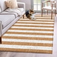 thumbnail image 1 of Brown Stripes Washable Area Rug 2.7x5 Modern Abstract Linens Farmhouse Low-Profile Small Area Rugs with Non Slip Backing Indoor Floor Carpet for Entrance Living Room Bedroom Home Office, 1 of 9