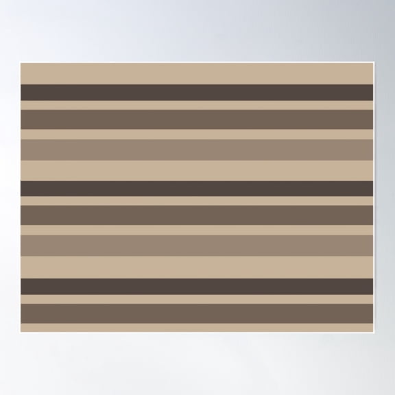 Brown Stripped Dress Poster Wall Art, Modern Wall Decor For Living Room Bedroom, 24x36 UNFRAMED