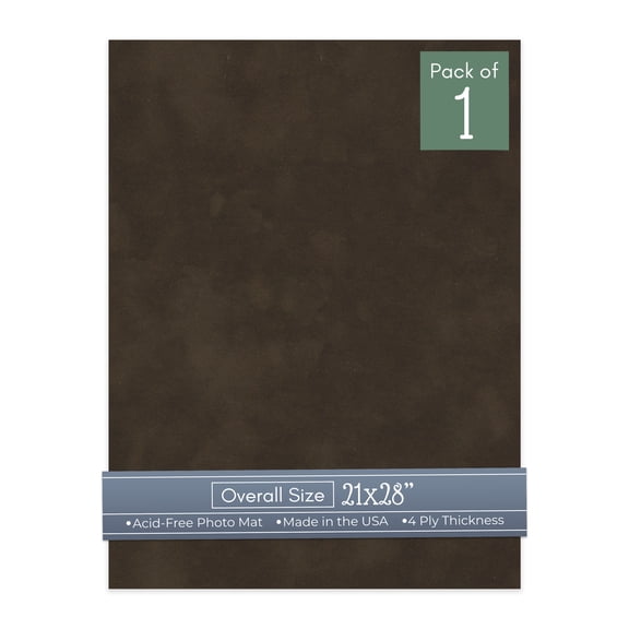 Brown Suede 21x28 Uncut Art Mat Board - No Opening - 1 Mat