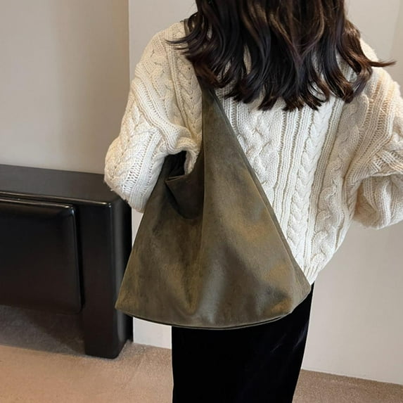 Brown Suede Bag Leather Hobo Bags for Women Suede Purse, Suede Hobo Bag Hot M6