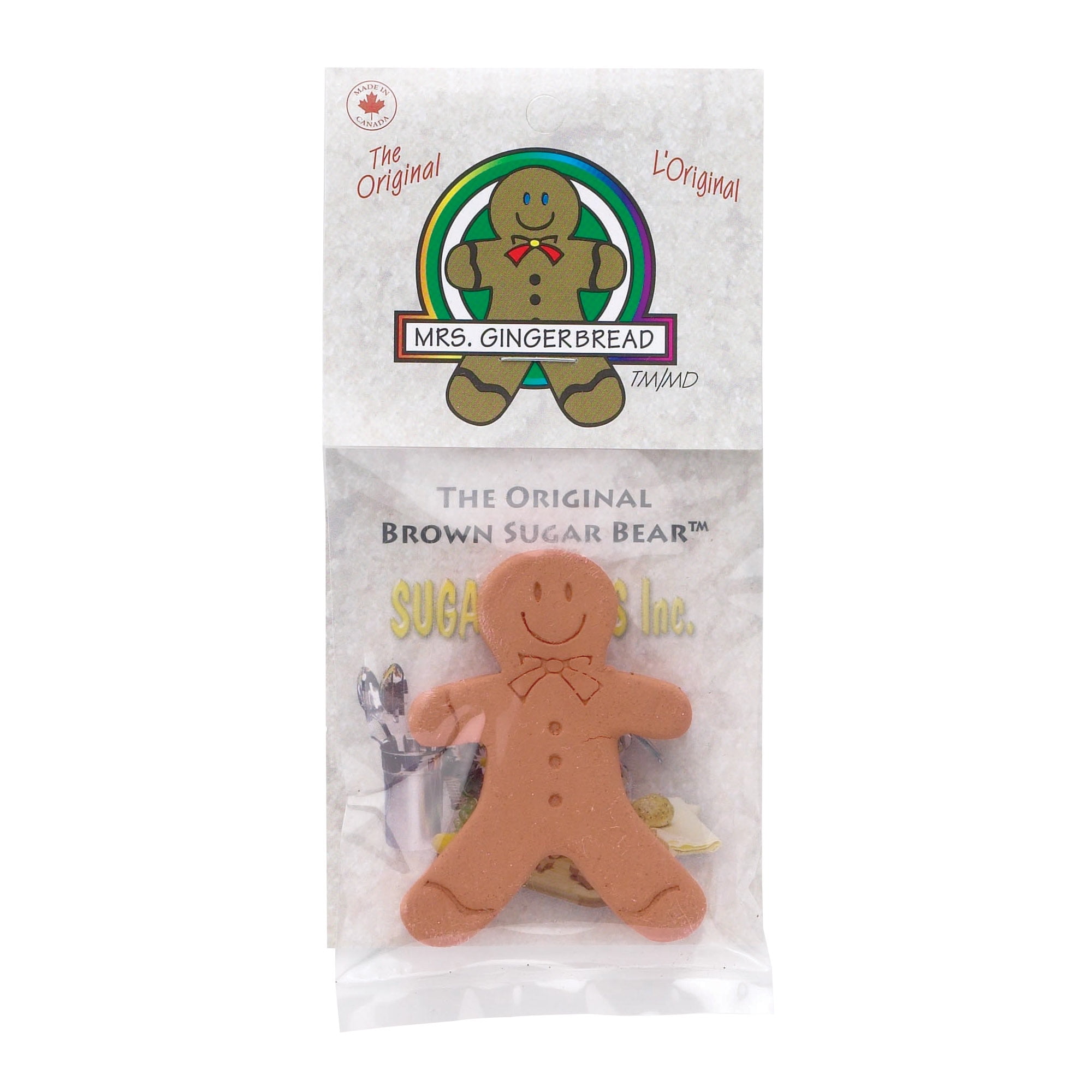 Brown Sugar Bear Original Brown Sugar Saver and Softener, Terracotta, Gingerbread Girl, Set of 2