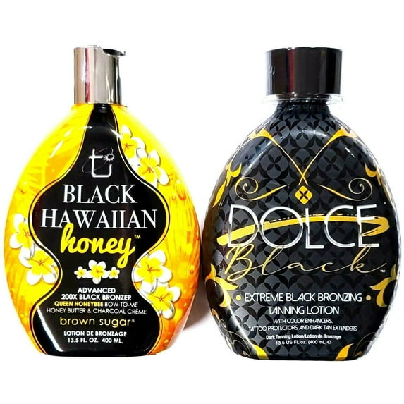Brown Sugar Black Hawaiian Honey 200x Tanning Lotion & Black DHA Bronzer