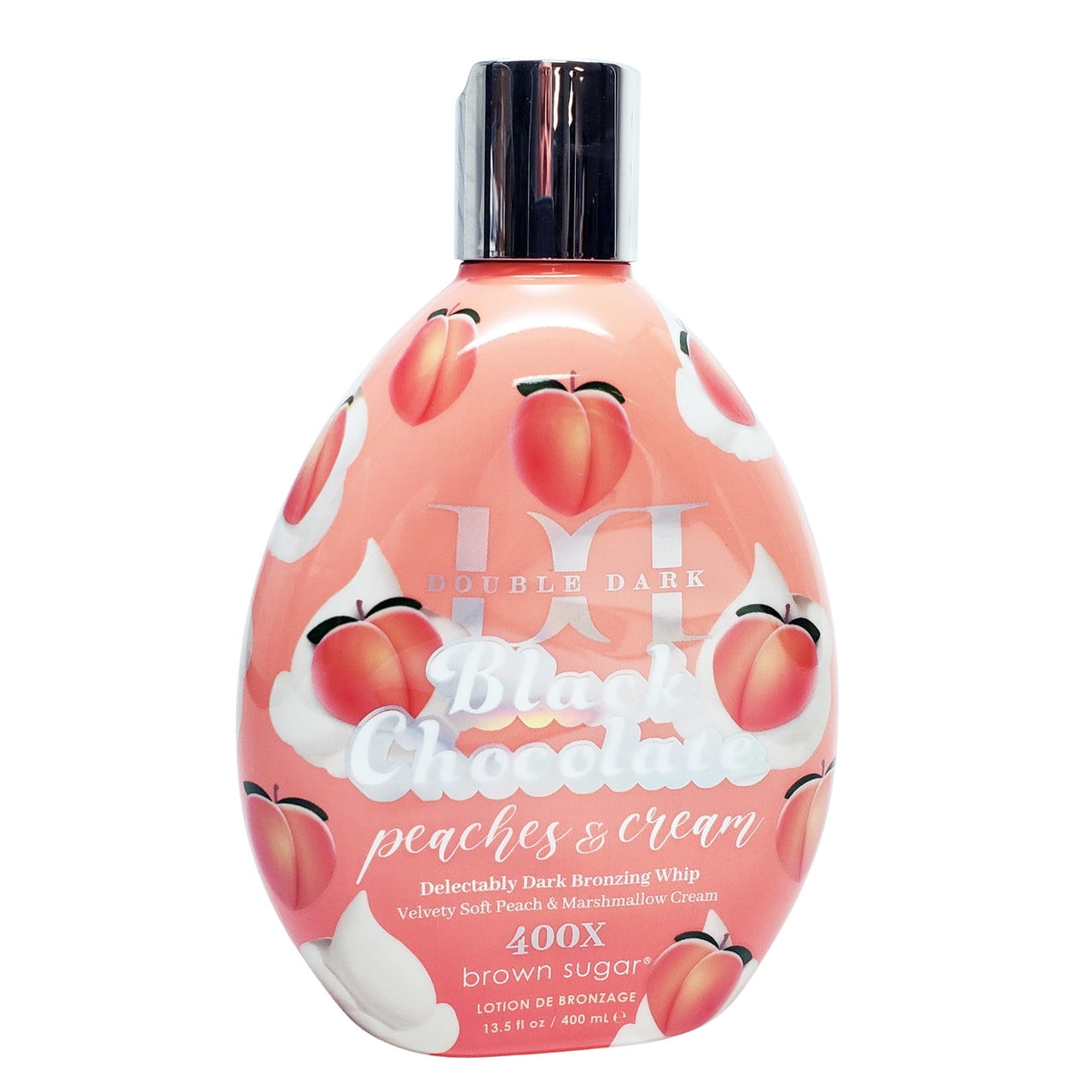 Brown Sugar Double Dark Black Chocolate Peaches & Cream 400X Tanning Lotion 13.5 oz