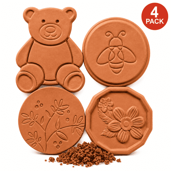 KuKeDi 4 Pack Terracotta Brown Sugar Saver Discs, Moisture Stone for Keeping Sugar Soft