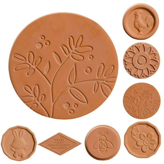 Brown Sugar Saver and Softener Disc with Flower Design Design, Multiple Uses for Food Storage Containers, Reusable and Food Safe,Pottery Clay Wet and Dry Film,Brown Sugar Bear.(D)