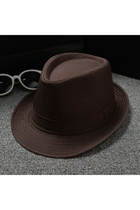 Brown Sun Hats Men and Women Unisex Jersey British Style Solid Color Jazz Hat Sun Hat Sun Hats