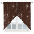 thumbnail image 1 of Brown Swag Valances for Windows, Kitchen Window Curtains Over Sink, Spring Flora Window Treatment Curtains for Living Room/Bedroom Curtains 2 Panel Sets 36"x45", 1 of 8