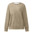 thumbnail image 1 of Brown Sweaters for Women Autumn Winter Loose Casual Casual Long Sleeves Round Neck Solid Color Sweatershirt Womens Fall Fashion 2025, 1 of 4