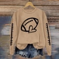 thumbnail image 1 of Brown Sweaters for Women's Rugby Printed Pullover Round Neck Casual Hoodie Womens Fall Fashion 2025, 1 of 4