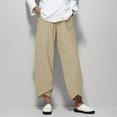 thumbnail image 1 of Brown Sweatpants Women Loose Women Straight Summer Pants High Casual Waist Long Solid Cotton Pants, 1 of 6