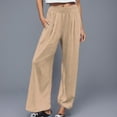thumbnail image 1 of Brown Sweatpants Women Trousers Leg Sexy Solid Color Wide Women Loose High Waist Pants Women's Casual Pants, 1 of 6