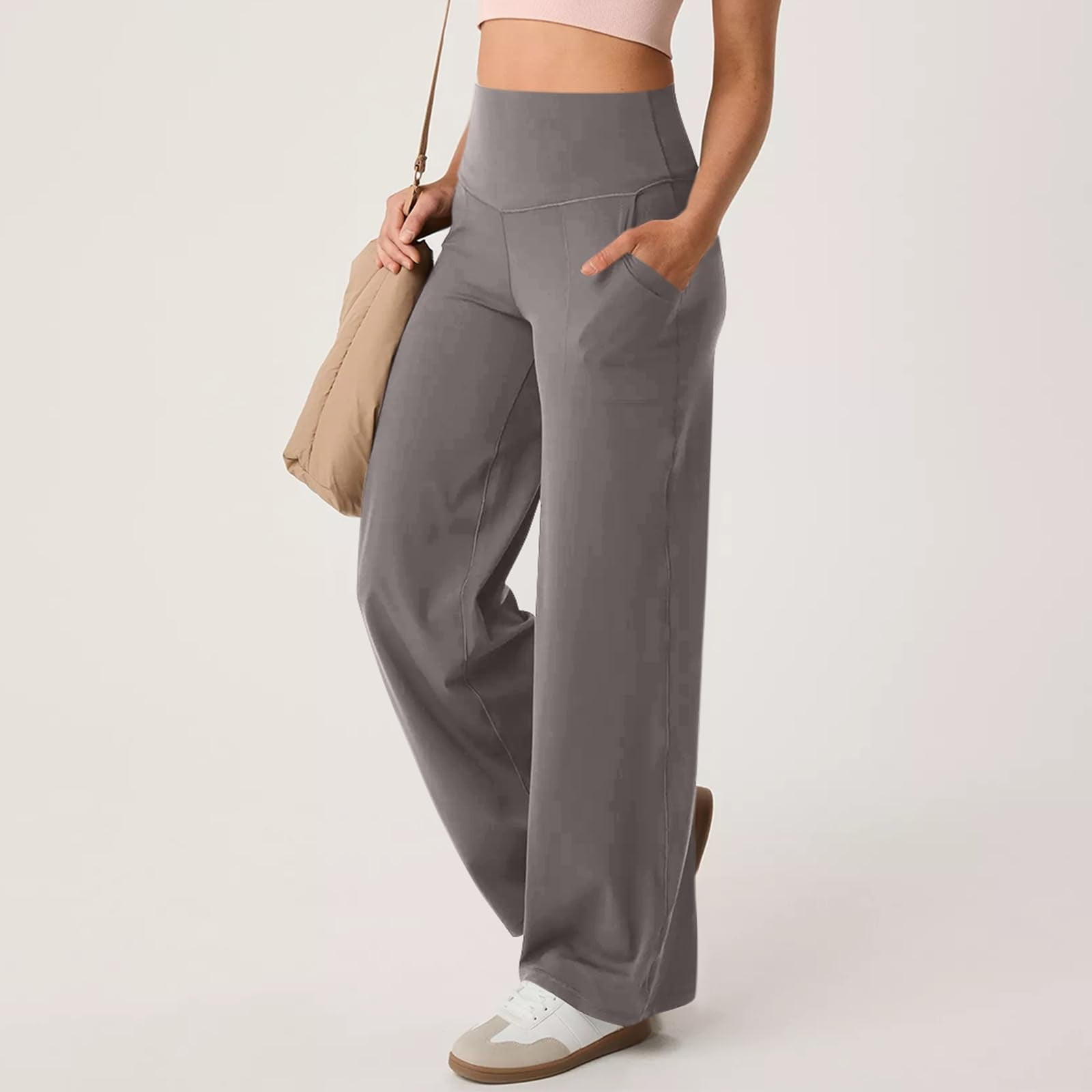Wide Leg Straight Pant-Brown main image 1