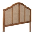 thumbnail image 1 of Brown Synthetic Rattan Queen Headboard with Rubberwood Frame and Wood Legs, 1 of 3