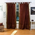 thumbnail image 1 of Lined-Brown  Tab Top  Sheer Sari Curtain / Drape / Panel   - 43W x 84L - Pair, 1 of 4
