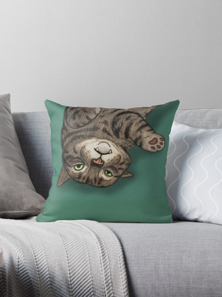 Brown Tabby Frodo Throw Pillow Covers Cases Cushion Cover Case Sofa