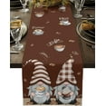 Brown Table Runner Dresser Scarf Cute Gnome Coffee Bean Linen Table