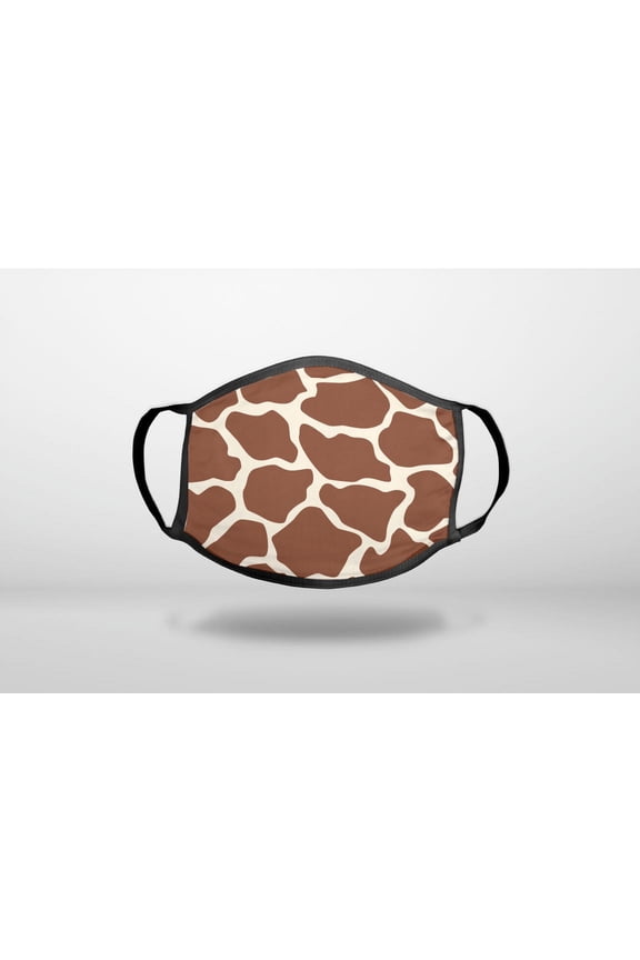 Brown Tan Beige Giraffe Skin Spots - 3-Ply Reusable Soft Cloth Face Covering, Unisex, Cotton Inner Layer